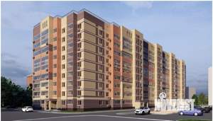 1-к квартира, строящийся дом, 40м2, 1/9 этаж