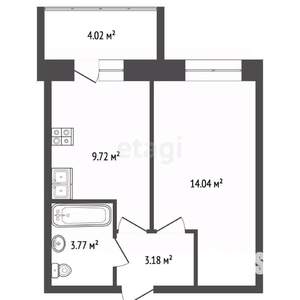 1-к квартира, вторичка, 35м2, 2/9 этаж