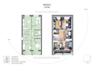 3-к квартира, строящийся дом, 88м2, 4/9 этаж