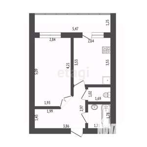1-к квартира, вторичка, 37м2, 4/9 этаж