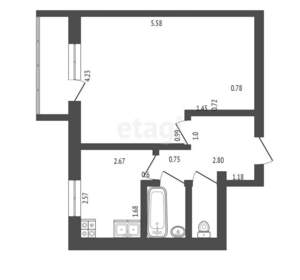 1-к квартира, вторичка, 36м2, 12/12 этаж