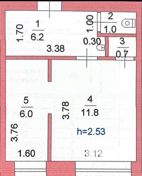 2-к квартира, вторичка, 26м2, 2/5 этаж