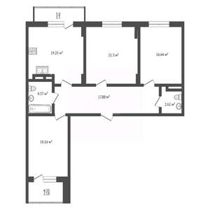 3-к квартира, вторичка, 104м2, 2/9 этаж