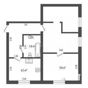 2-к квартира, вторичка, 46м2, 1/2 этаж