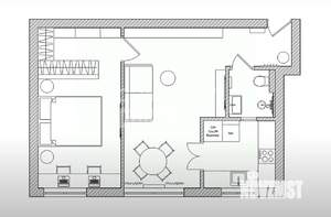 2-к квартира, вторичка, 43м2, 3/5 этаж