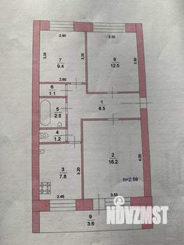 3-к квартира, вторичка, 60м2, 5/5 этаж