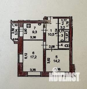 2-к квартира, вторичка, 60м2, 6/9 этаж