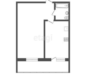 1-к квартира, вторичка, 43м2, 7/16 этаж