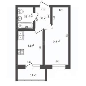 1-к квартира, вторичка, 31м2, 8/10 этаж