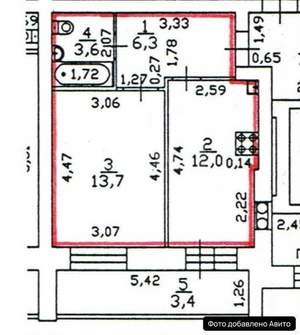1-к квартира, вторичка, 41м2, 5/9 этаж