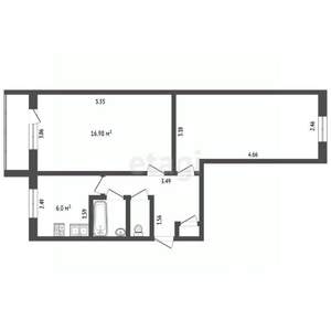 2-к квартира, вторичка, 47м2, 5/5 этаж
