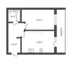 1-к квартира, вторичка, 46м2, 3/9 этаж