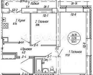 2-к квартира, вторичка, 45м2, 2/10 этаж