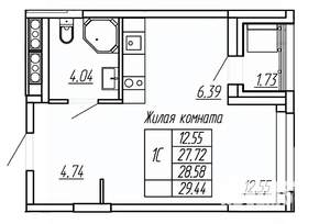 Студия квартира, вторичка, 29м2, 13/16 этаж