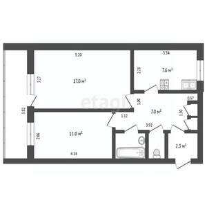 2-к квартира, вторичка, 49м2, 3/5 этаж