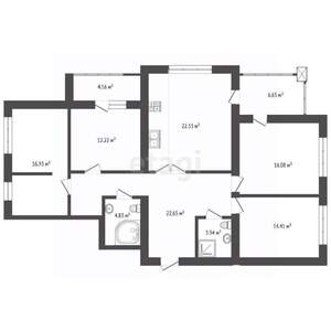 4-к квартира, вторичка, 124м2, 4/9 этаж