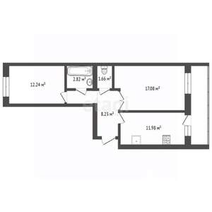 2-к квартира, вторичка, 58м2, 7/9 этаж