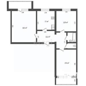 3-к квартира, вторичка, 80м2, 1/6 этаж