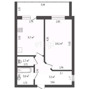 1-к квартира, вторичка, 36м2, 1/10 этаж