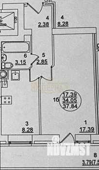 1-к квартира, вторичка, 39м2, 2/9 этаж