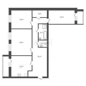 3-к квартира, вторичка, 107м2, 7/15 этаж