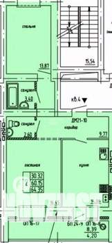 2-к квартира, вторичка, 64м2, 2/14 этаж