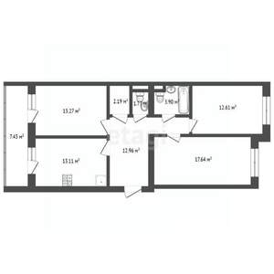 3-к квартира, вторичка, 85м2, 3/9 этаж