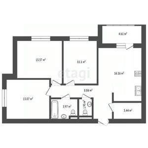 3-к квартира, вторичка, 77м2, 6/9 этаж