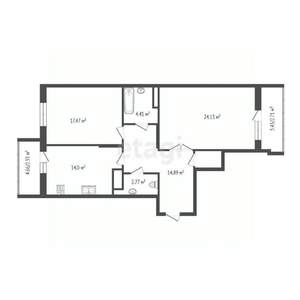 2-к квартира, вторичка, 85м2, 6/9 этаж