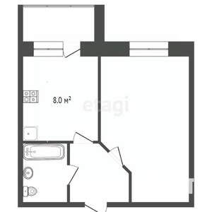 1-к квартира, вторичка, 30м2, 9/10 этаж
