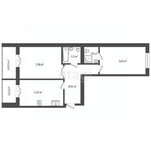 2-к квартира, вторичка, 70м2, 8/9 этаж
