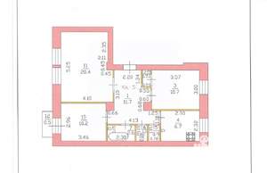 3-к квартира, вторичка, 65м2, 3/3 этаж