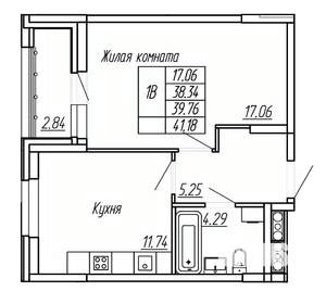 1-к квартира, вторичка, 40м2, 14/16 этаж