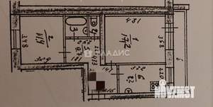 2-к квартира, вторичка, 53м2, 5/5 этаж