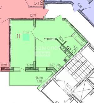 1-к квартира, вторичка, 49м2, 2/12 этаж