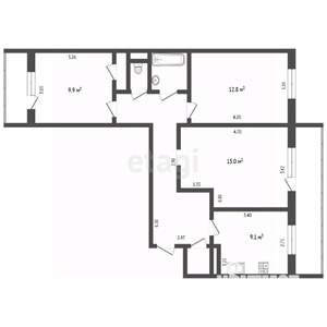 3-к квартира, вторичка, 73м2, 6/9 этаж