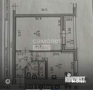 1-к квартира, вторичка, 31м2, 5/5 этаж