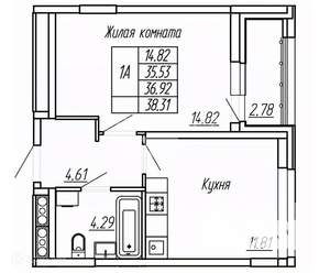 2-к квартира, вторичка, 55м2, 7/16 этаж