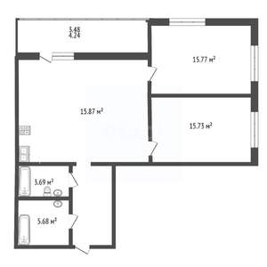 3-к квартира, вторичка, 92м2, 3/9 этаж