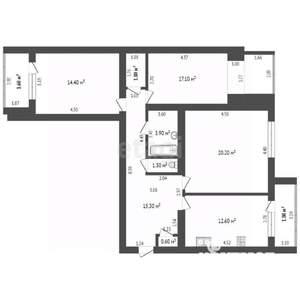 3-к квартира, вторичка, 91м2, 6/6 этаж