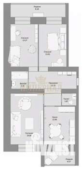 3-к квартира, вторичка, 90м2, 3/9 этаж