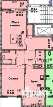 2-к квартира, вторичка, 85м2, 8/9 этаж