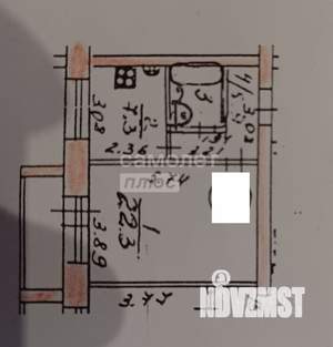 1-к квартира, вторичка, 39м2, 4/6 этаж