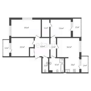 4-к квартира, вторичка, 102м2, 3/5 этаж