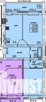 1-к квартира, вторичка, 71м2, 10/16 этаж