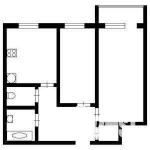 2-к квартира, вторичка, 54м2, 1/9 этаж