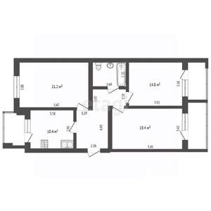 3-к квартира, вторичка, 88м2, 4/5 этаж