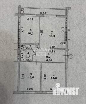 3-к квартира, вторичка, 67м2, 6/6 этаж