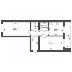2-к квартира, вторичка, 61м2, 7/10 этаж
