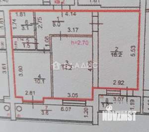 2-к квартира, вторичка, 53м2, 1/9 этаж